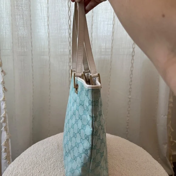 Gucci vintage GG canvas Bucket bag baby blue - Picture 3 of 16